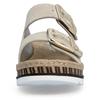 Rieker Low Wedge Twin Buckle Mule - Beige Nubuck